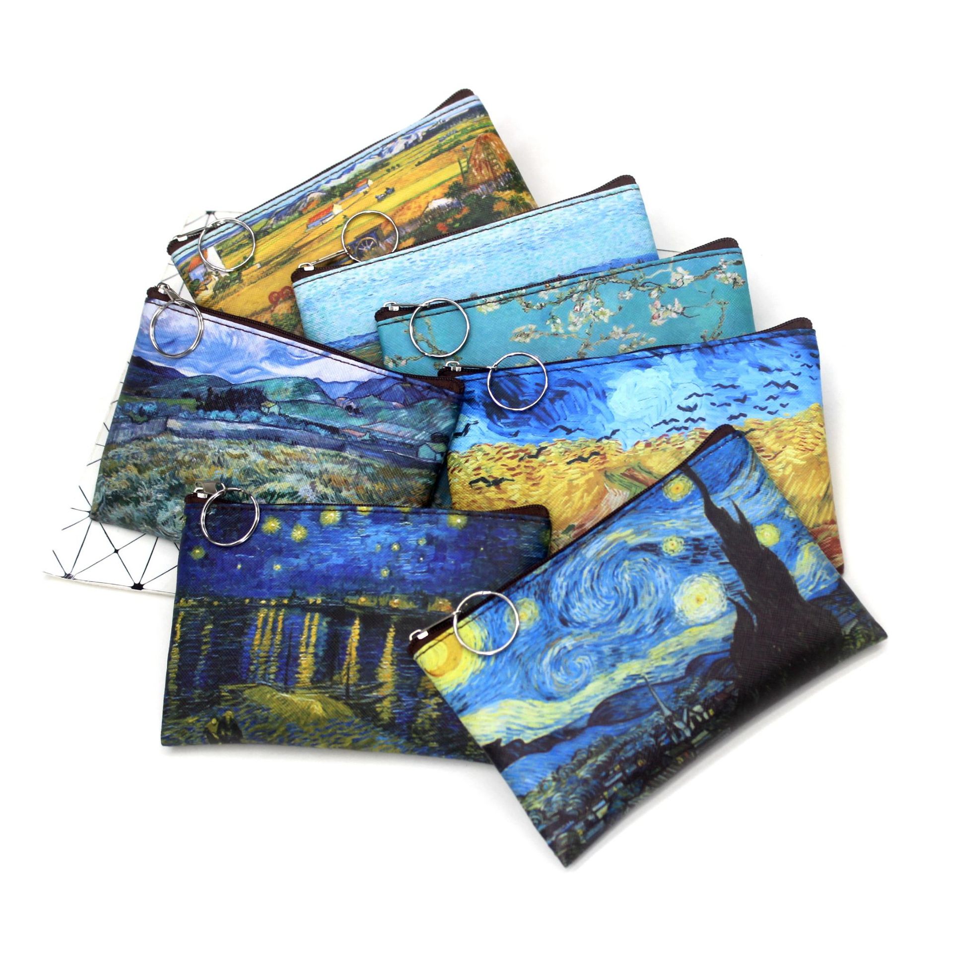Art Portfolio Bag - حقيبة مستحضرات تجميل قماشية مرسومة زيتية