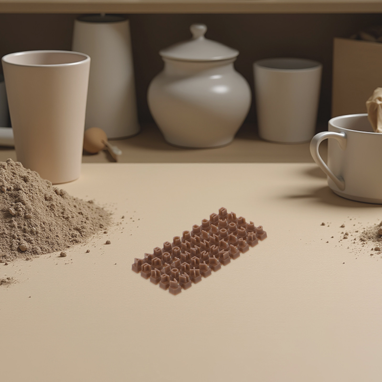 Air Dry Clay - مجموعتان من طوابع الحروف الطينية، أرقام