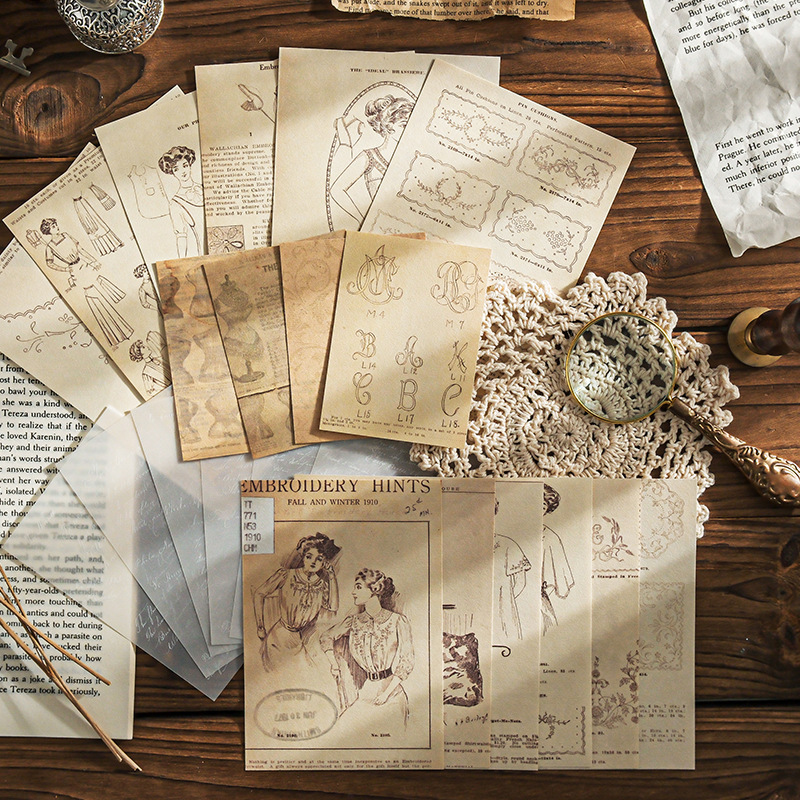 Art Craft Journals - مجموعة ورق حرفية للديكور بتصميم عتيق،