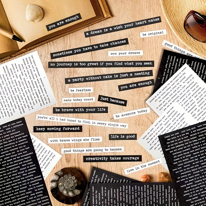 Art Craft Journals - 406 قطعة من ملصقات اقتباسات ملهمة