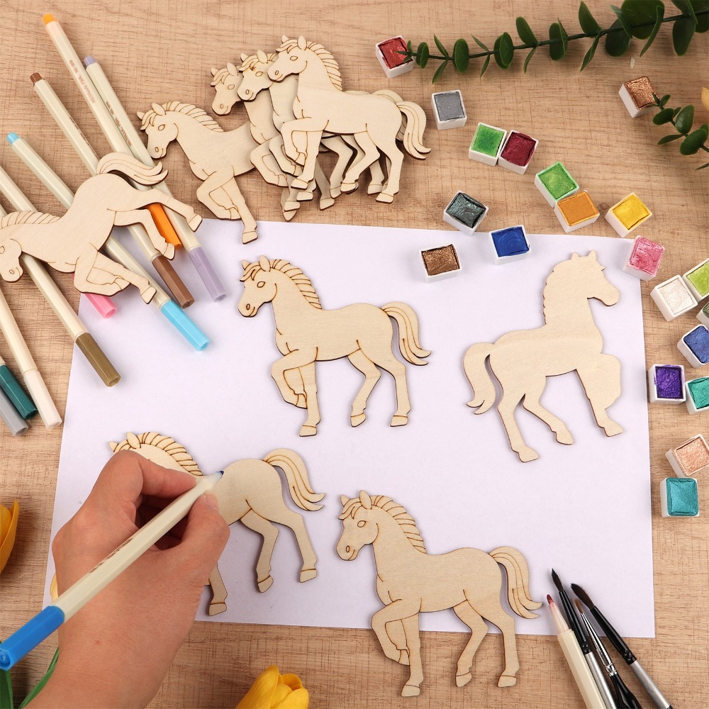 24 قطعة من قطع الخشب على شكل ح - مراجعة Art Craft Horse وسعره