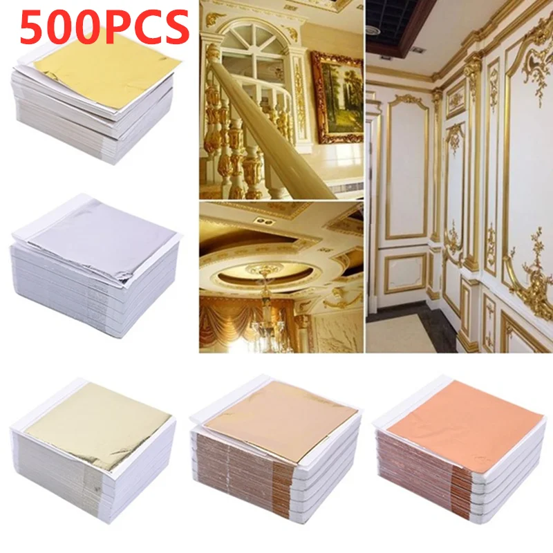 500 ورقة تقليد الذهب والفضة اح - مراجعة Art Craft Leaves وسعره