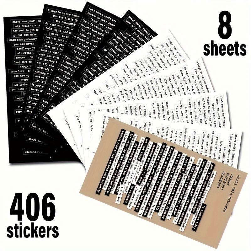 406 قطعة من ملصقات اقتباسات مل - مراجعة Art Craft Journals وسعره