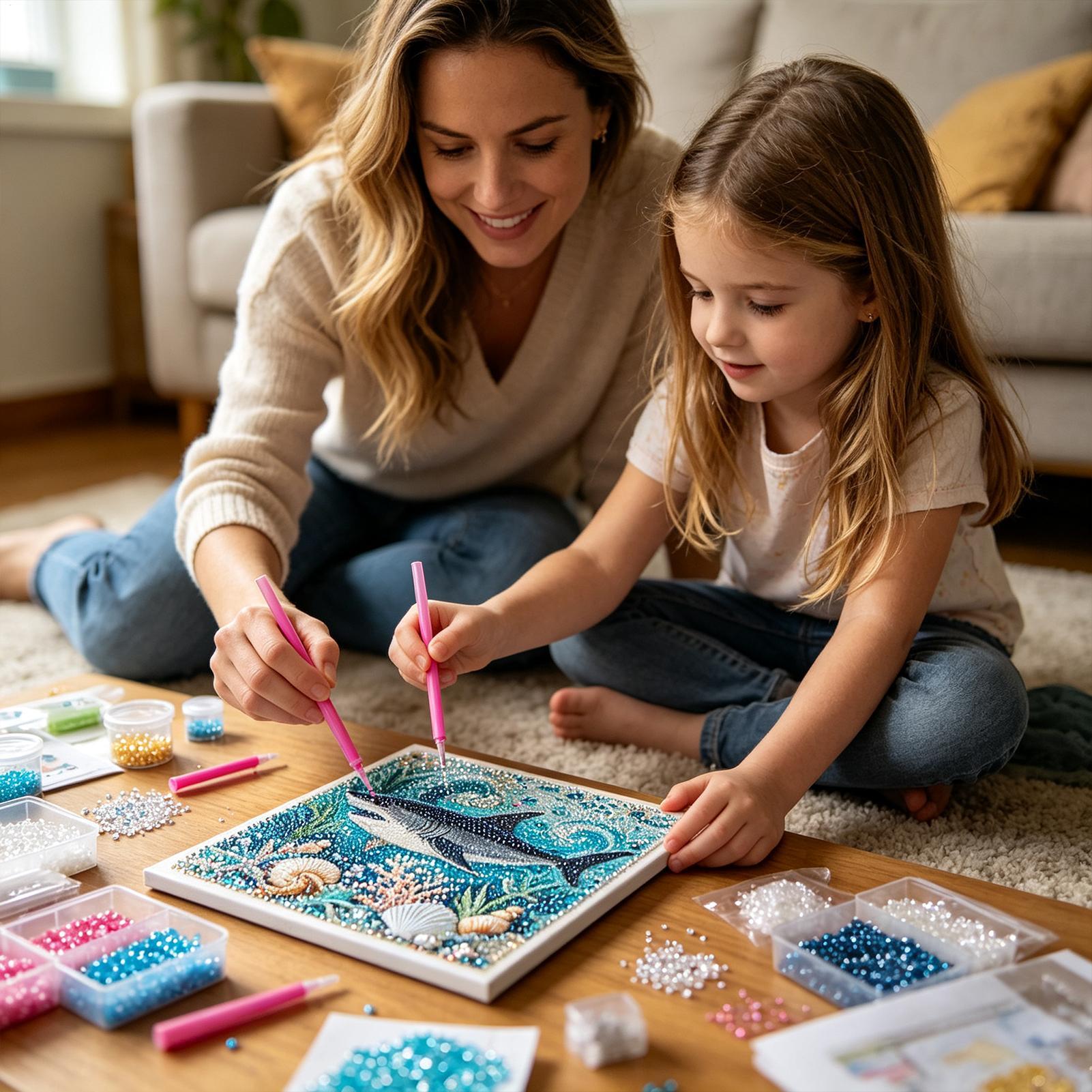 طقم رسم بالراينستون ثلاثي الأب - مراجعة Art Craft Activities وسعره