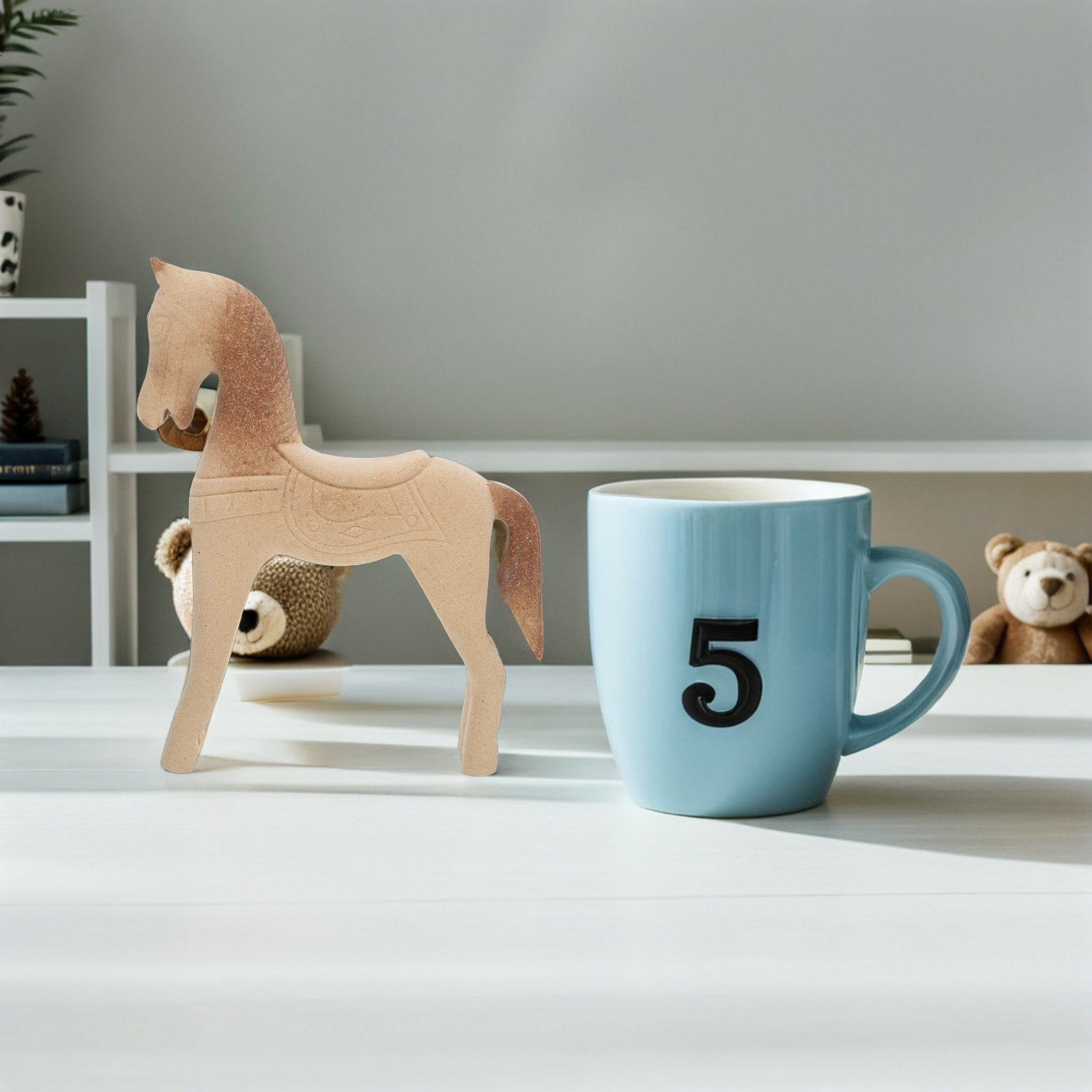 حصان خشبي غير مكتمل الصنع منحو - مراجعة Art Craft Horse وسعره
