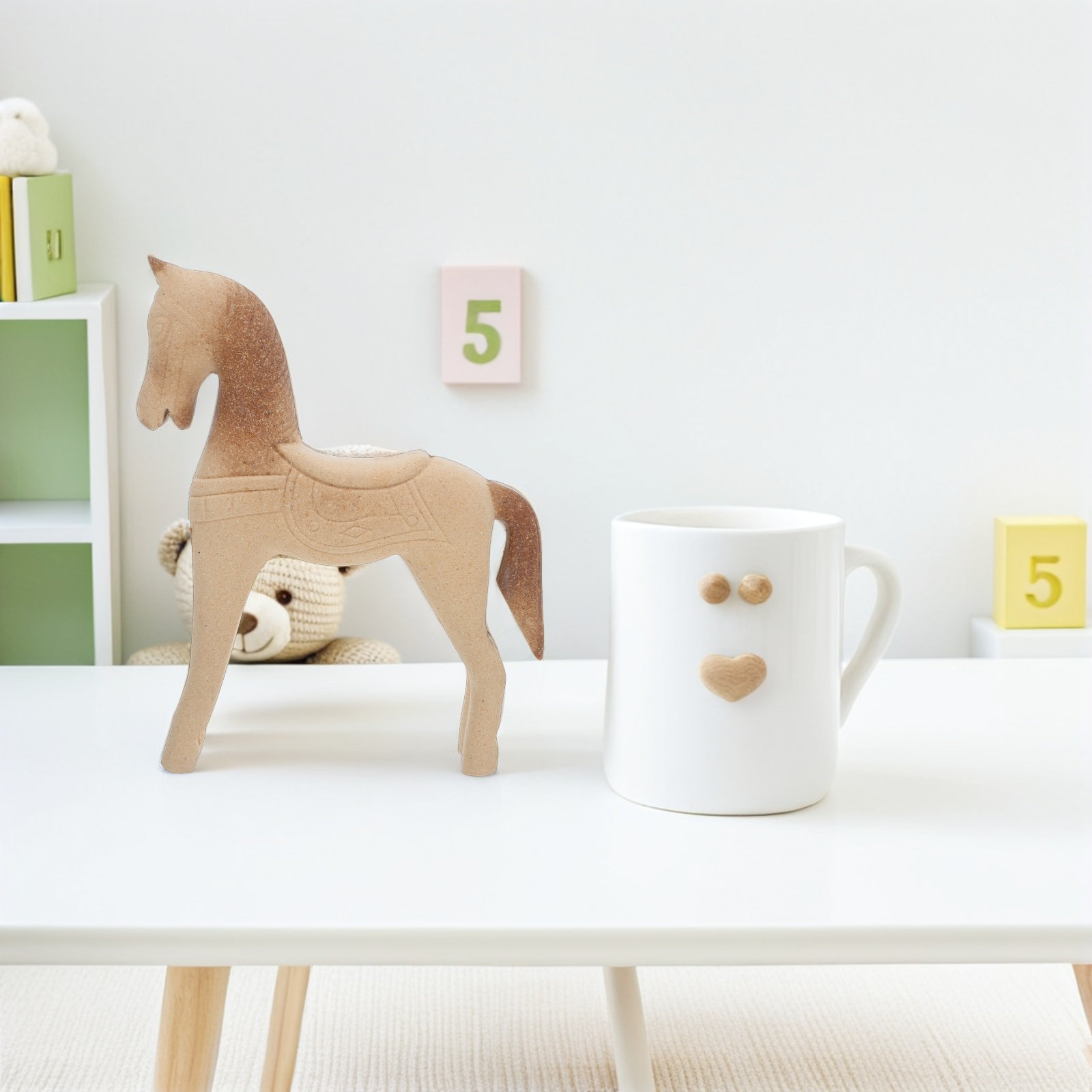 حصان خشبي غير مكتمل الصنع منحو - مراجعة Art Craft Horse وسعره